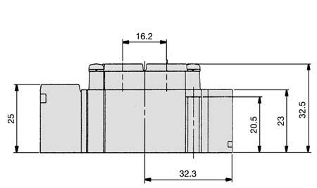 5 foro pressofuso (Per posizionamento guarnizione manifold) (Attacchi P, EA, EB) 2 ø.