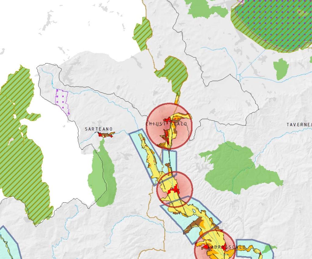 Aree e Rischio Significativo del PGRA AC Regione TOSCANA INT_CNT_1 CHIUSI (SIENA) TOSCANA Ad ognuna delle aree indicate in rosso deve corrispondere