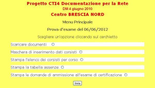 Per scegliere l operazione desiderata 1. cliccare sul cerchietto dell opzione scelta (cambia il colore interno) 2.