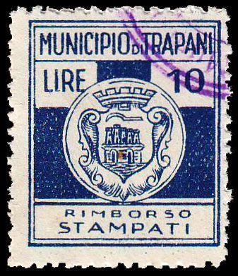 10 blu Segnatasse 1920/< Carta bianca, liscia.