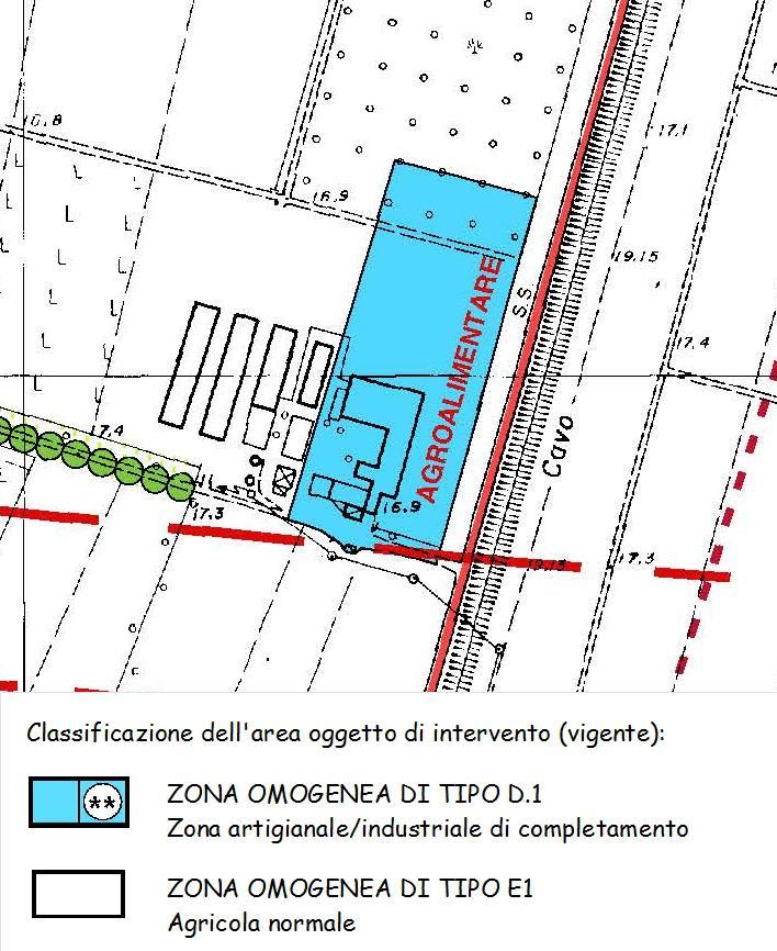 1) a nord del centro urbano di Novi, per ammettere l'ampliamento del Caseificio Razionale Novese,