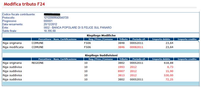 Nella pagina seguente viene proposto un riepilogo delle variazioni