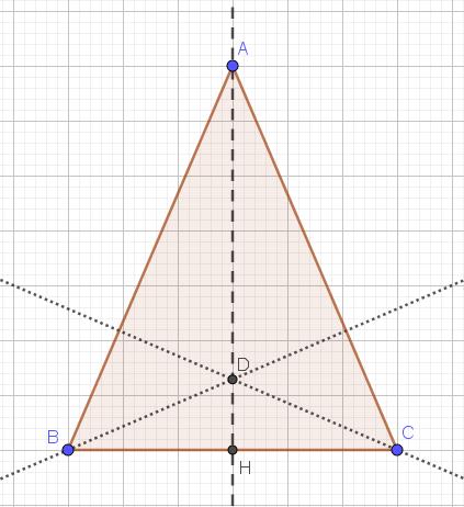 5a 4m Consideriamo il triangolo isoscele ABC di vertice A. Sia D il punto di intersezione delle altezze relative ai lati obliqui. Dimostrare che AD è asse della base BC.