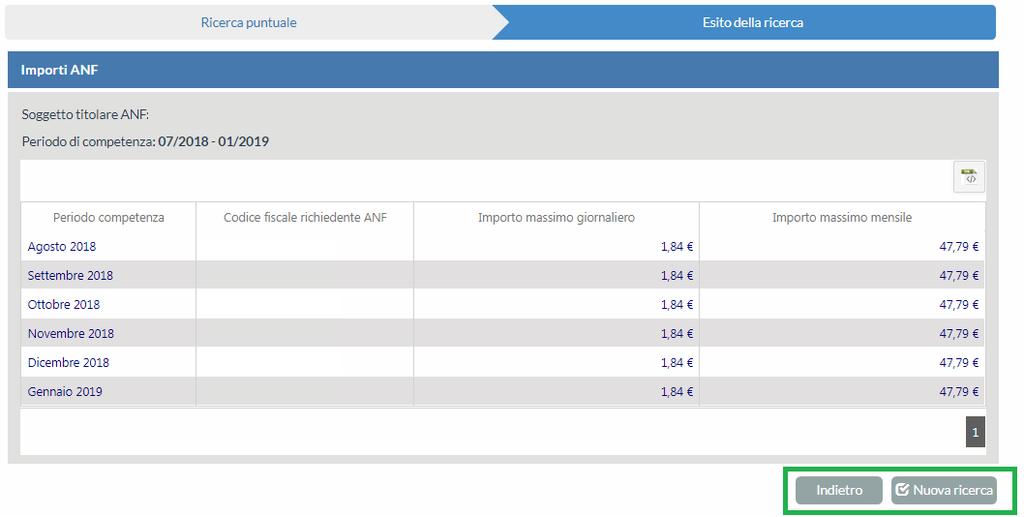 FIGURA 11 TASTI INDIETRO E NUOVA RICERCA FIGURA 12 ESPORTA IN XML