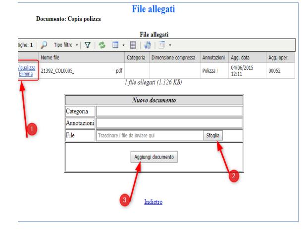 Per caricare un documento già caricato in precedenza cliccare su modifica in corrispondenza del documento di interesse si aprirà la schermata riportata nella figura successiva I documenti scaduti o