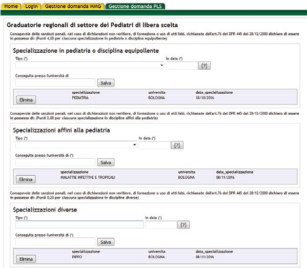 21 28-11-2016 - BOLLETTINO UFFICIALE DELLA REGIONE EMILIA-ROMAGNA - PARTE TERZA - N. 356 La procedura termina con la schermata dell esito dell invio della domanda.