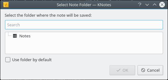 Capitolo 2 Usare KNotes Creare una nuova nota: Per creare una nuova nota fai clic col tasto destro del mouse sull icona di KNotes nel vassoio di sistema e seleziona Nuova nota.