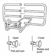 5 7. INSTALLATION/REMOVAL 7.1 Assembly MP165 Follow the below instructions: 1. Insert the handle-m on the frame, adjust the height by manipulating clips and fit the utility pocket. (1-1 and 2-