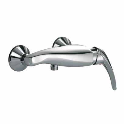 Mezclador monomando para ducha, soporte de ducha orientable, flexible 1,5 m y ducha de mano. Miscelatore monocomando per doccia, senza flessibile né doccetta.