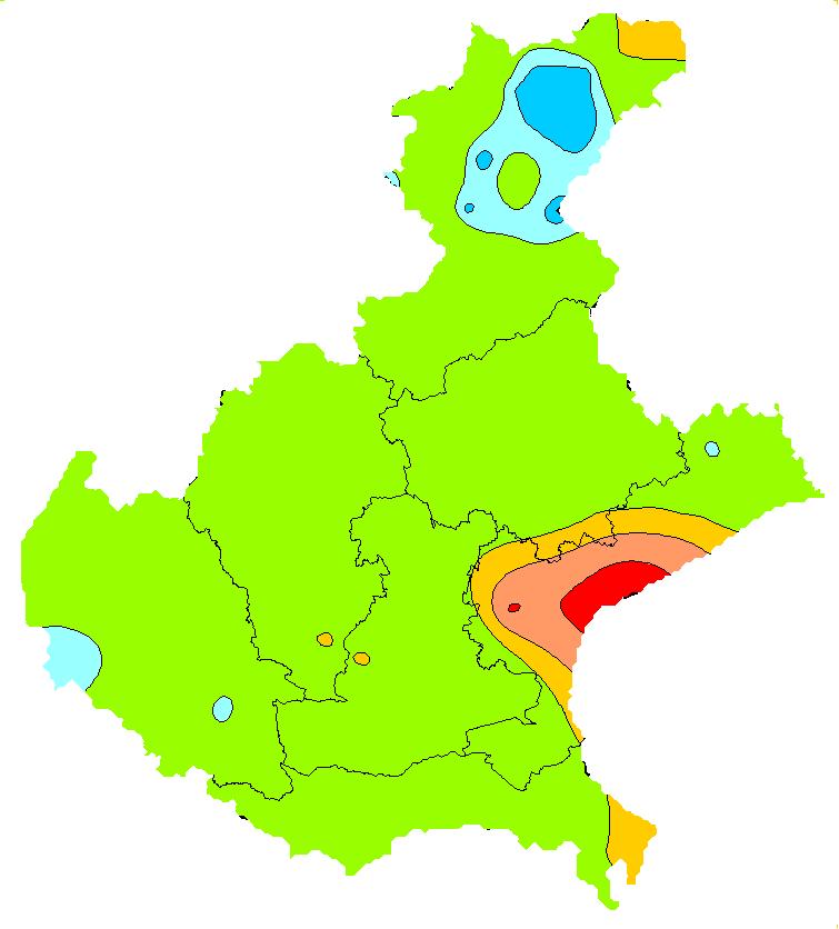 Indice SPI ** (Standardized Precipitation Index): Calcolato sulla base dei dati pluviometrici del periodo 1994-29 e riferito agli ultimi 1, 3, 6 e 12 mesi.