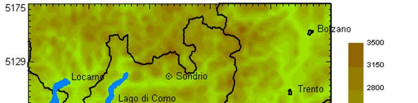 2. I dati utilizzati Il sistema modellistico è stato applicato ad un dominio di calcolo di 236x244 km 2 centrato sulla Regione Lombardia (figura 2.