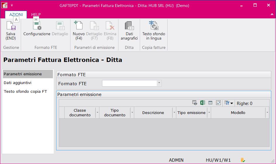 1 - CONFIGURAZIONE DATI BOLLO VIRTUALE Menù > Configurazione / Emissione e