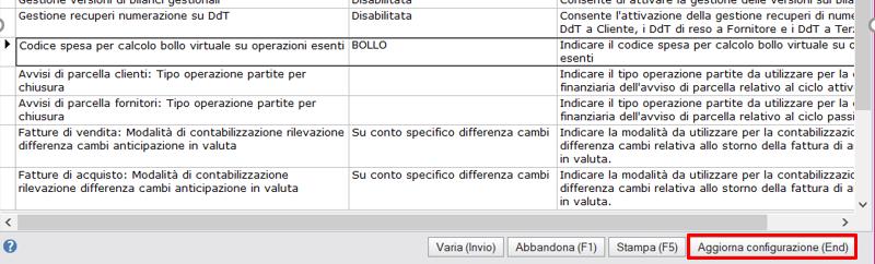 Quindi confermare Prima di uscire dalla maschera di configurazione cliccare sul