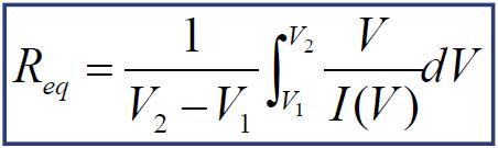 Calcolo di R ON Per calcolare R eq dobbiamo tenere conto che, in realtà, corrente del MOS varia al variare della tensione di uscita.