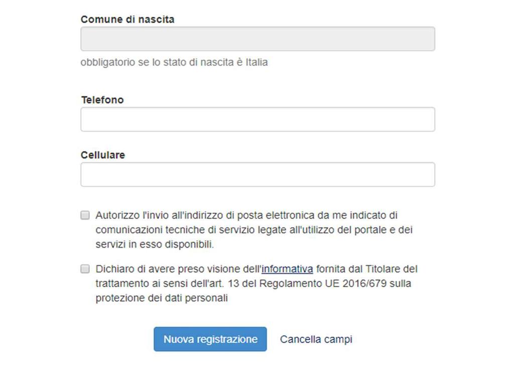 Figura 1 Pagina di registrazione/autenticazione utente. Figura 2 Registrazione dati utente.