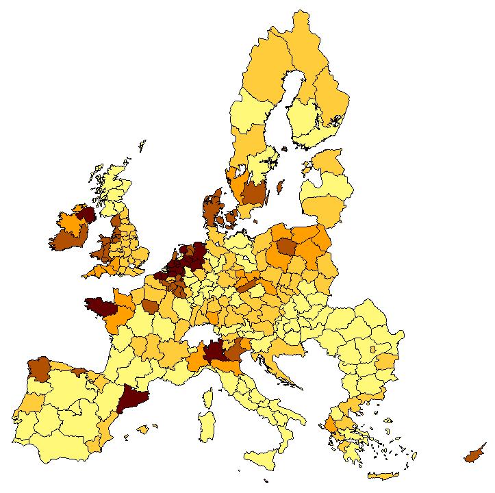 Prospettiva delle pressioni sull ambiente a causa della potenziale eccedenza di azoto nel 2030: un impatto variegato nell UE Eccedenza potenziale di