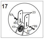 BULLONE ESAGONALE M10x45mm (81), due RONDELLE (89) e un DADO IN NYLON