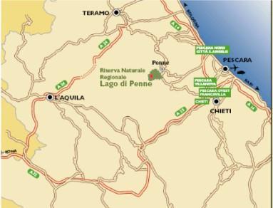 Come arrivare: Con i mezzi pubblici In treno fino alla stazione Pescara Centrale, in autobus con la Gestione Trasporti Metropolitani, linea extraurbana Pescara-Penne fino al capolinea di Penne, da