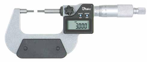 Micrometri Micrometers V m ch Micrometro digitale con contatti ridotti / Digital micrometer with small measuring faces Micrometro digitale per controllo filettature metriche esterne / Screwthread