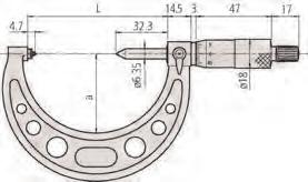 Micrometri per il controllo di filettature Serie 125 Fornito con incudine a V a 60 gradi e stelo conico per la misurazione di diametri medi, di filettature metriche o unificate.