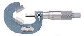 Micrometri con incudini a V Serie 114 Micrometro con incudine a V per la misura di utensili da taglio. Per la misura del diametro esterno di utensili a 3 o 5 taglienti.