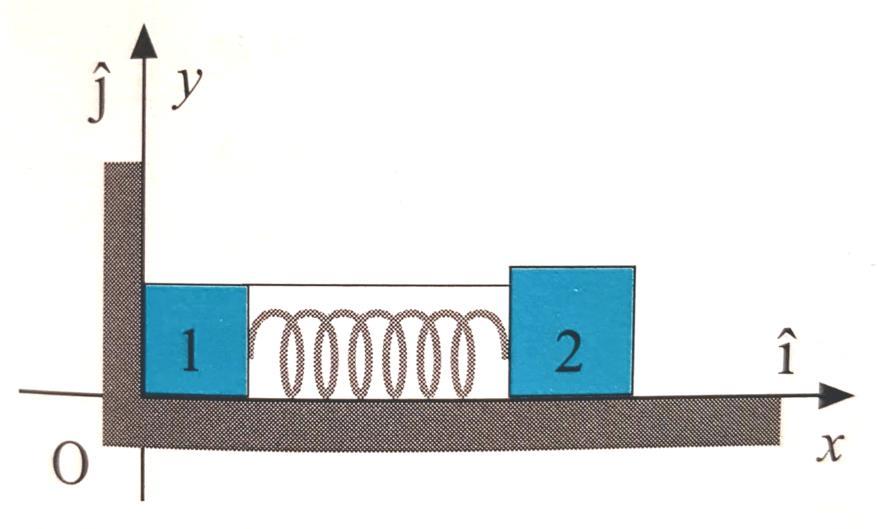 Elisabetta Bissaldi (Politecnico di Bari) A.A. 2018-2019 13 SI consideri il sistema di due punti materiali di massa m 1 = 6 kg e m 2 = 3m 1, collegati da una molla ideale con k = 7.