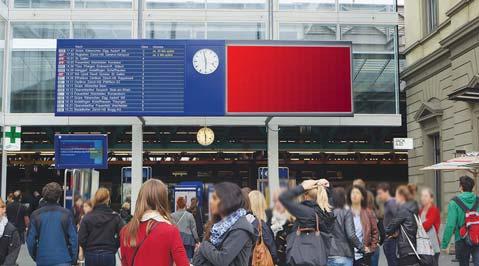 Formati Rail eboard Bahnhof SBB Winterthur Il Rail eboard figura tra le più grandi superfici pubblicitarie digitali disponibili in Svizzera.