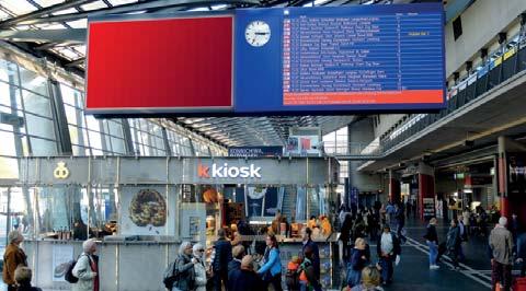 Bahnhof SBB Bern Scheda Supporto pubblicitario Rail eboard e City eboard Formato 16:9, schermo LED e schermo LCD Unità di prenotazione minima 1