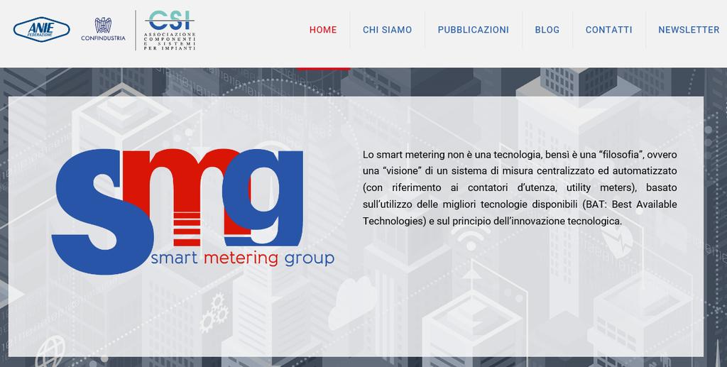 ANIE Smart Metering Group - Obiettivi Smart Metering Group obiettivi: https://smg-anie.it/ 1.