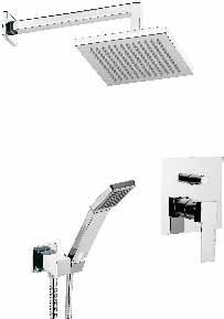 Q 09: Built-in mixer with diverter Available with ceiling arm with code Q 09 S21 Q 09 S02 Art. 359SS 348S30: Soffione SQ in ottone anticalcare con braccio quadro in ottone cm 30 Art.