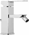 Single lever built-it basin mixer, with rectangular wall flange in chrome plated brass and qubika spout length cm 18.