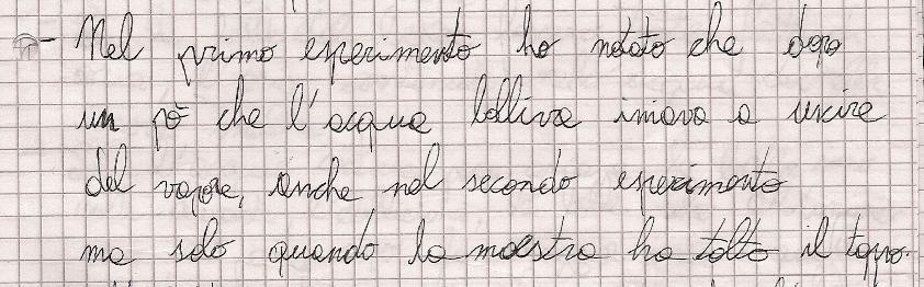 scritto alle seguenti domande: Abbiamo riscaldato l acqua con un nuovo strumento, il distillatore, quali cose importanti