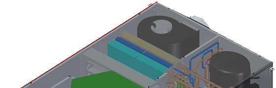 MACCHINE VMC A SOFFITTO Modello 02GH 250 WZ Portata aria trattata 50-300 m3 Portata aria in estrazione 50-300 L/h Umidità condensata 26 L/h Portata acqua 240 L/h Ǿ 1/2