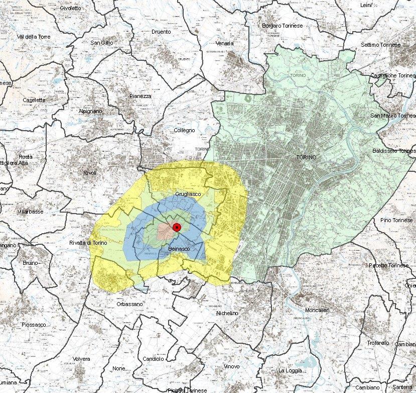 - 1) sorveglianza degli effetti a breve termine - Area previsionale di ricaduta delle emissioni utilizzata per la definizione dell esposizione Indicatore: Metalli pesanti totali