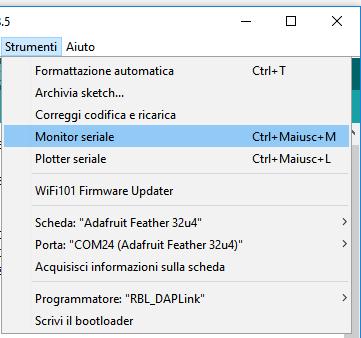 Utilizzo Monitor Seriale: serve come sorta di debug Vedremo: digitalread Pin di input digitale Serial Monitor seriale