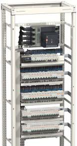 Apparecchiature modulari Multi 9 PD390566 PD390567 Presentazione Un interruttore Compact NS400 con telecomando, alimenta delle file di interruttori modulari Multi 9 grazie ad un sistema di sbarre
