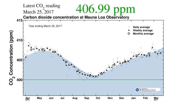 ma cresce la CO 2 in atmosfera Negli ultimi anni sono state