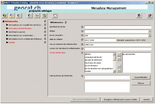 Il modello GM03Core Si limita alla descrizione dei principali elementi: Metadati (MD_Metadata) Identificazione