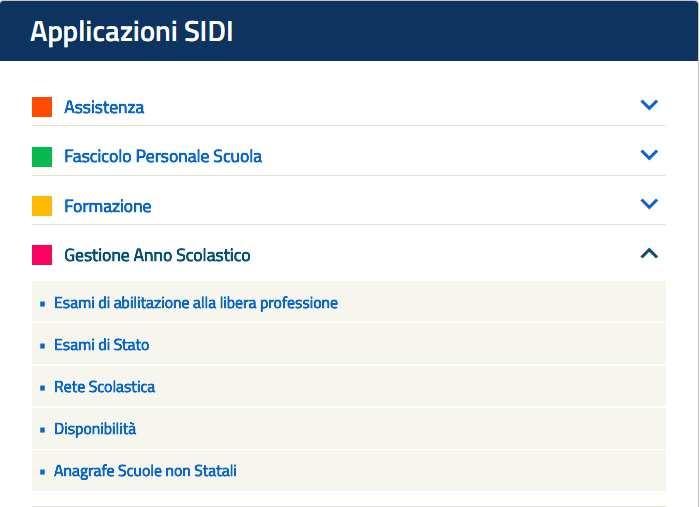 Figura 2. Selezione della voce Accedi a Servizio Sidi Selezionando tale voce il sistema mostrerà l elenco delle Applicazioni SIDI disponibili. Figura 3.