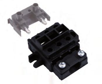 Sezionatori bipolari - 10A/16A - 250V - 4mm2 Two-pole disconnecting switch - 10A/16A - 250V - 4mm2 Basette femmina bipolari Two-pole female bases Basetta standard 10A Standard base 10A Basetta