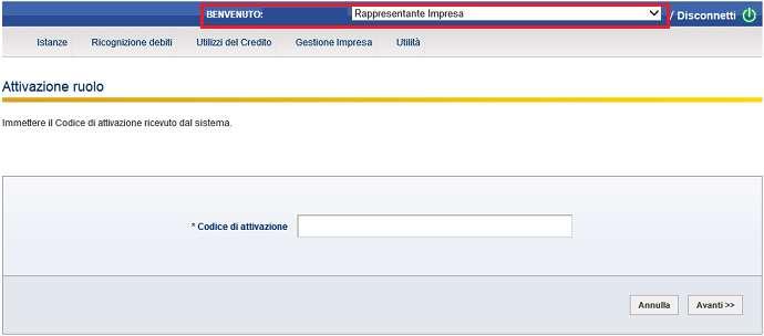 Per attivare un ulteriore ruolo utente, effettuare l accesso alla Piattaforma(le credenziali sono uniche, indipendentemente dal numero di ruoli rivestiti) e selezionare dal menu a tendina,