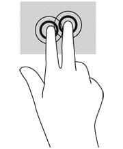 Rotazione (solo in determinati modelli) La rotazione consente di ruotare elementi come le foto. Puntare l'indice della mano sinistra nella zona del touchpad.