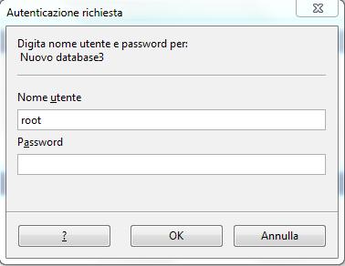 digitiamo la password di root salviamo