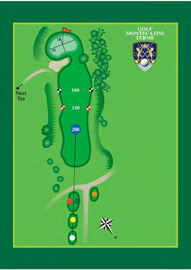 8 PAR 5 - HCP 8 m. 508 yds 556 m. 508 yds 556 m. 437 yds 478 m. 437 yds 478 m. 397 yds 434 Drive cieco verso il fairway in discesa.