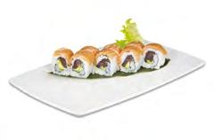 80 81 82 Salmon Out* (8 pz.) 8,00 (California Roll: surimi, avocado, alga nori, sesamo, salmone esterno) Special Salmon* (8 pz.