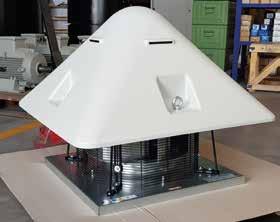Torrino centrifugo a flusso orizzontale Horizontal discharge centrifugal roof fan APPLICAZIONI Questa serie è stata progettata per installazioni a tetto, per aspirazioni canalizzate ma anche dirette,