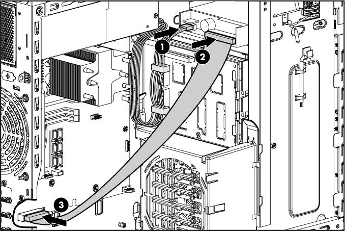 7. Collegare il cavo dell'unità dischetto al lato posteriore dell'unità e al relativo connettore sulla scheda di sistema. 8.