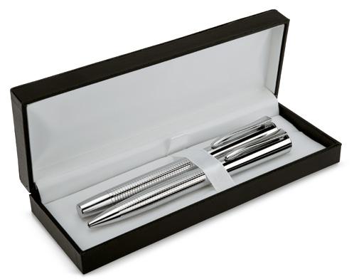 MORE THAN GIFTS Cecil MO8216 Set penne in confezione regalo. Penna twist e roller con refill blu.