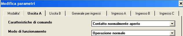 Parametri Per Uscita A e B (non cambia con modalità normale o tapparella) Schema