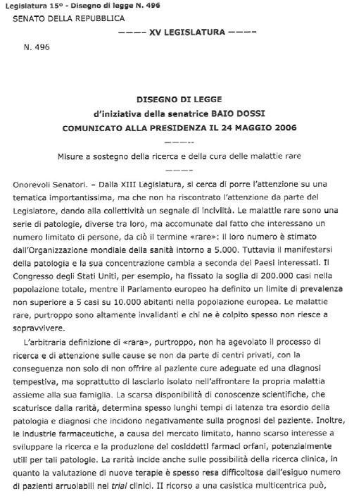 Malattie Rare e Orphan Drugs: i ddl erano già in discussione La Commissione Igiene e Sanità del Senato